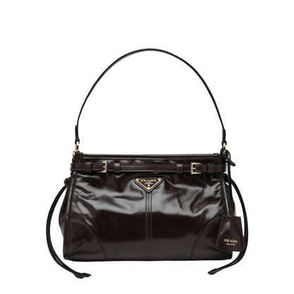 Bonnie Small Hobo Handbag in Calf Leather, Dark Brown - Image 1