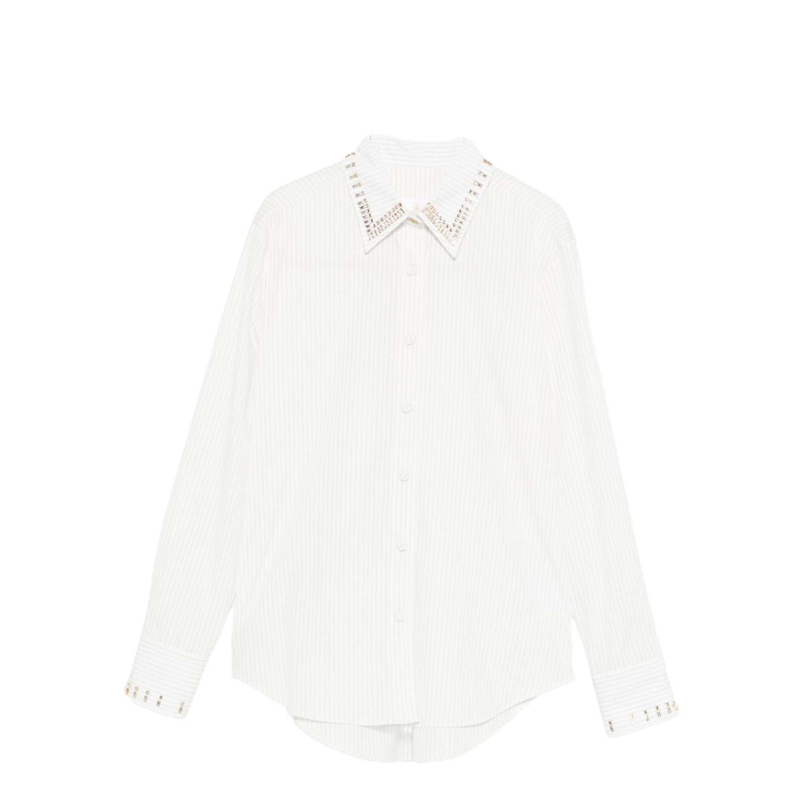 Pinstripe Silk Shirt White - Image 1