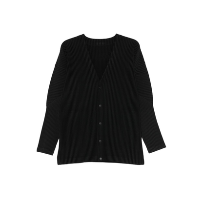 Pleated V-Necked Cardigan - Image 1