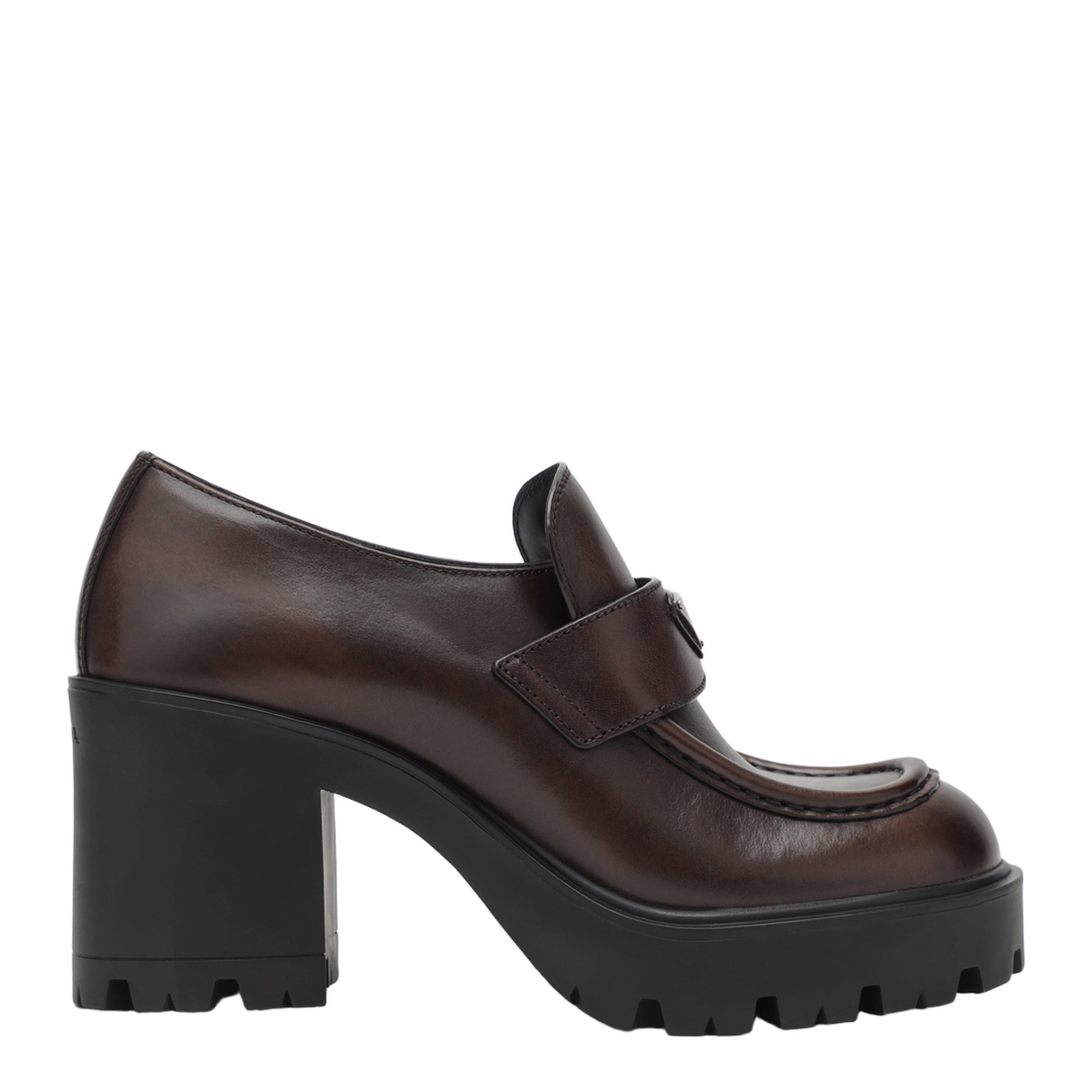 Brown Platform Heeled Loafers - Image 1