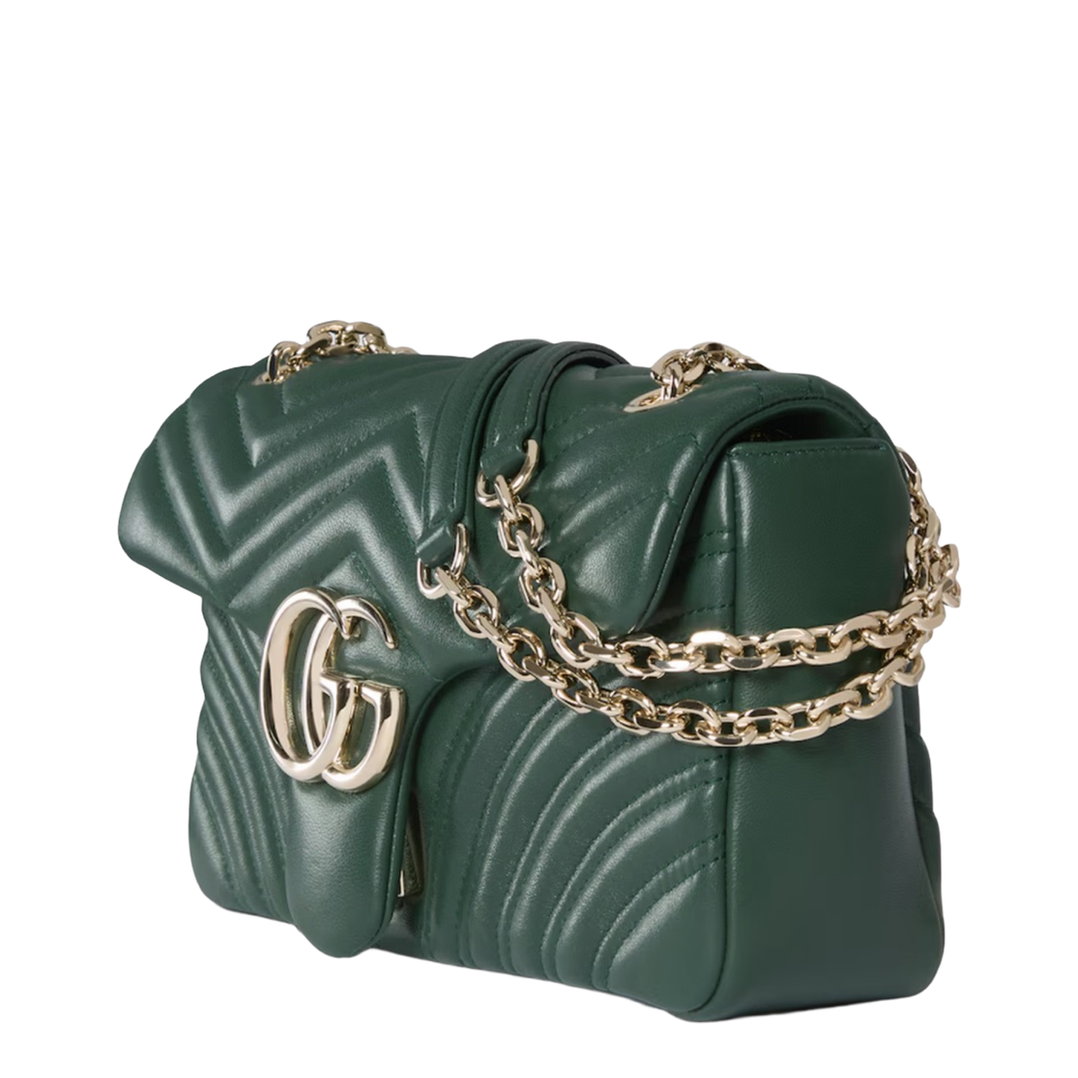 Dark Green Nappa Leather Medium Shoulder Bag - Image 2