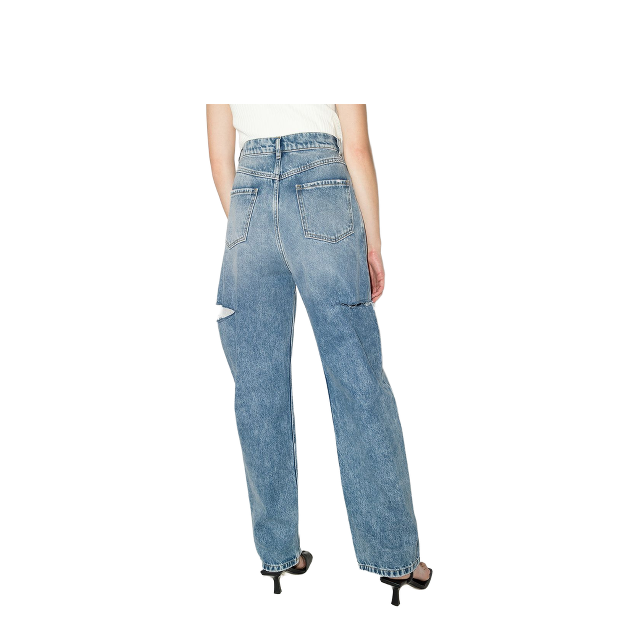Denim Jeans with Slash Details - Image 3