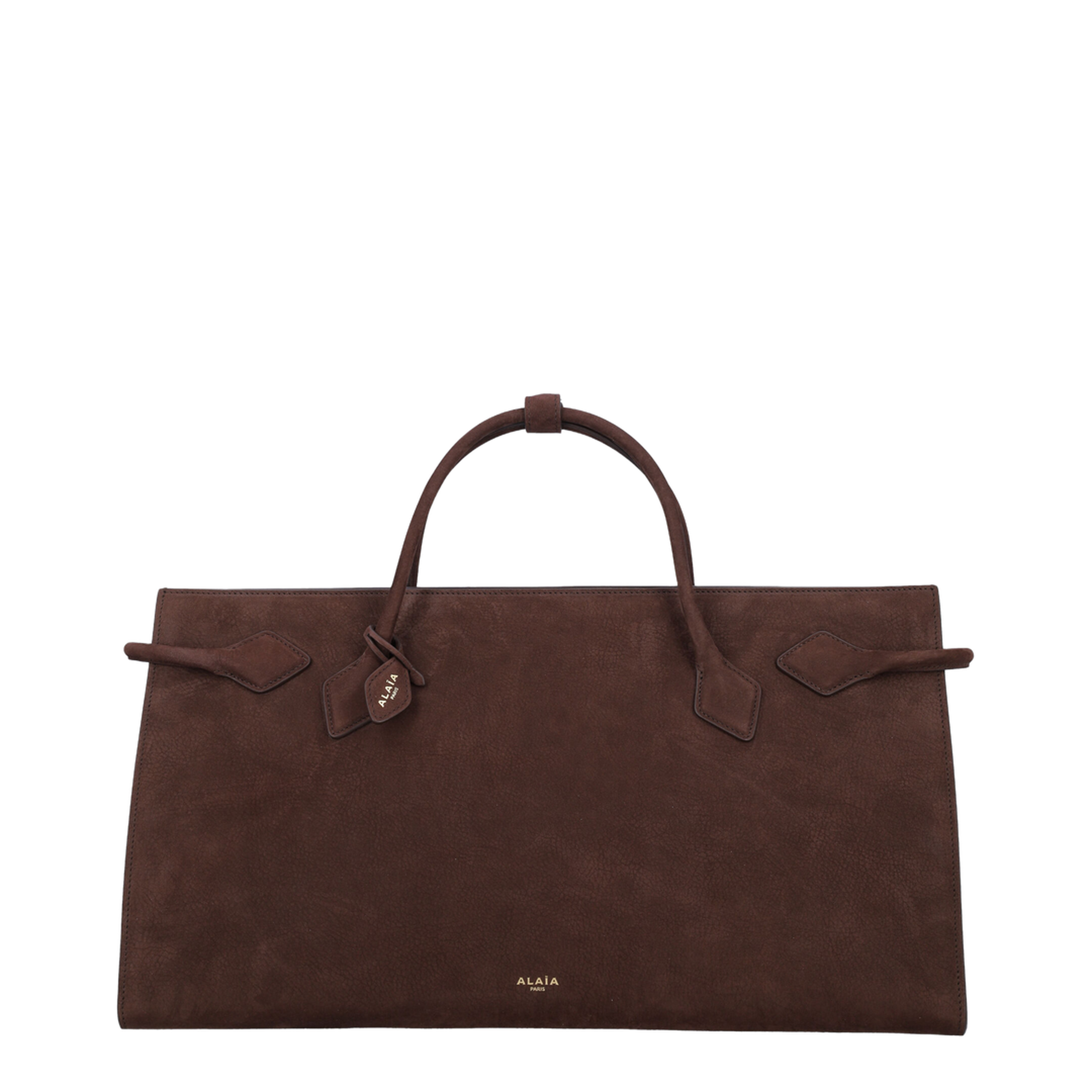 Le Teckel Nubuk Calfskin Tote - Brun Foncé - Image 1