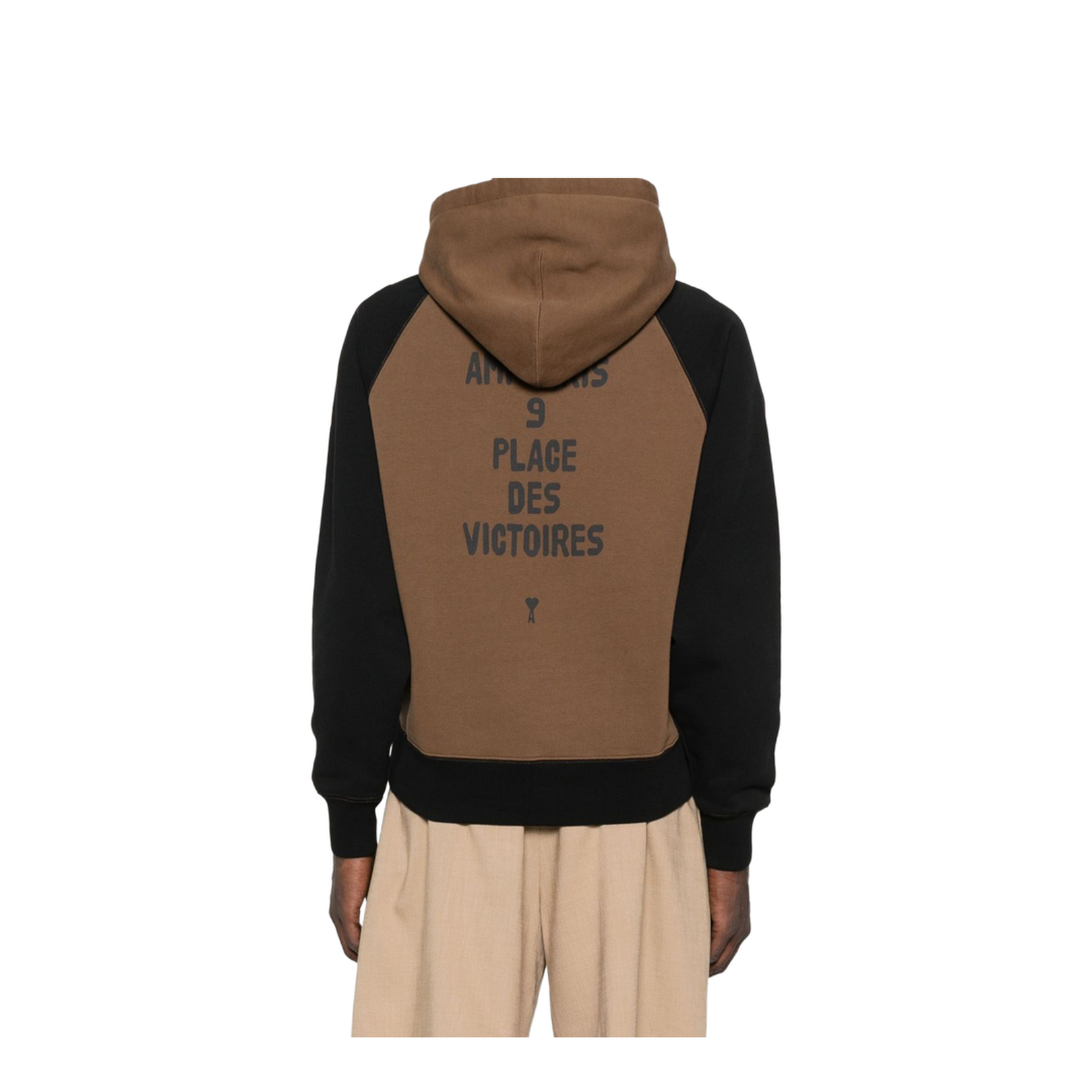 Cotton Colorblock Hoodie - Brown - Image 2