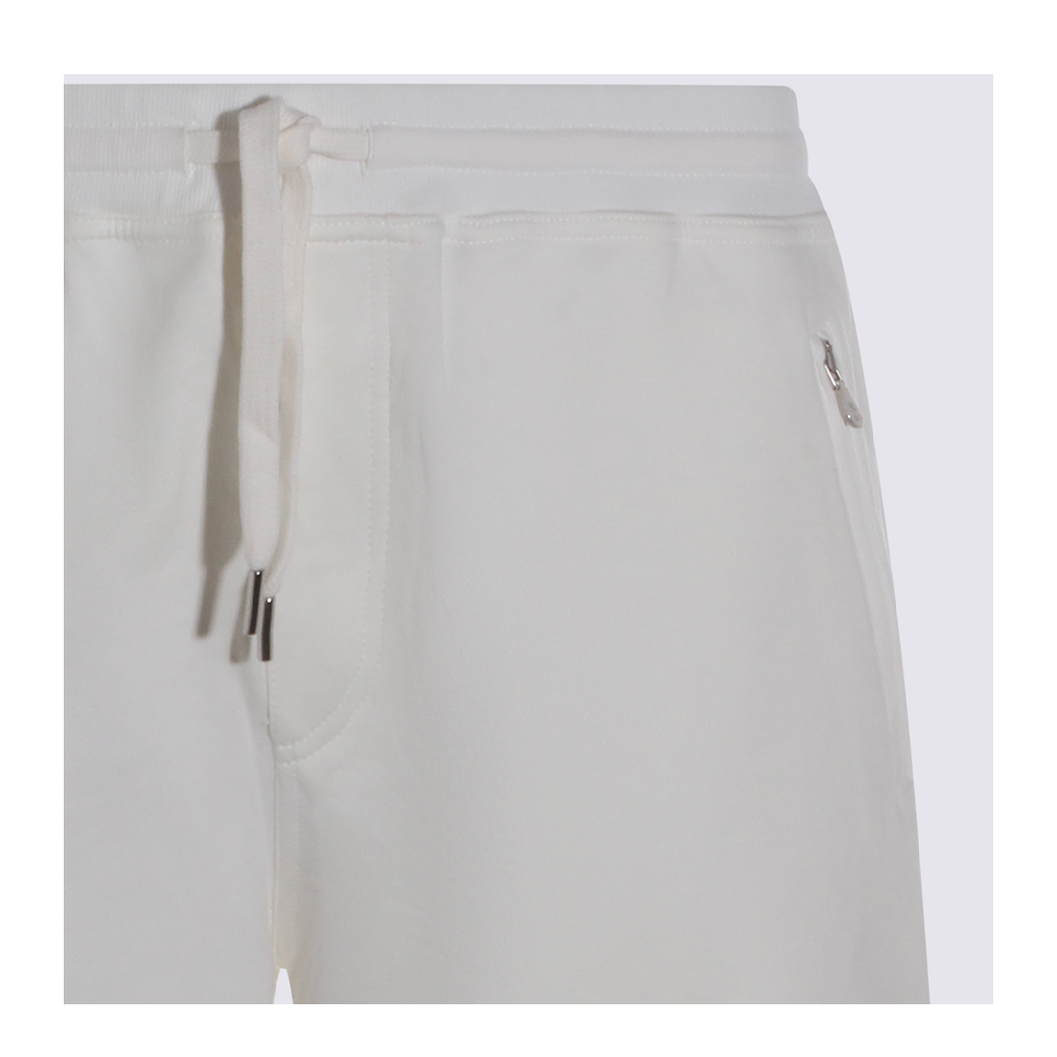 Techno Cotton Fleece Bermuda Shorts White - Image 6