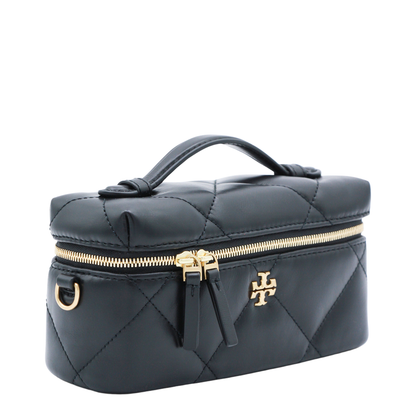 Kira Diamond Quilt Vanity Case - Black - Image 3