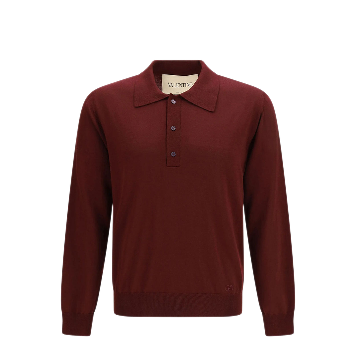 Wool Polo With Vlogo Embroidery - Image 1