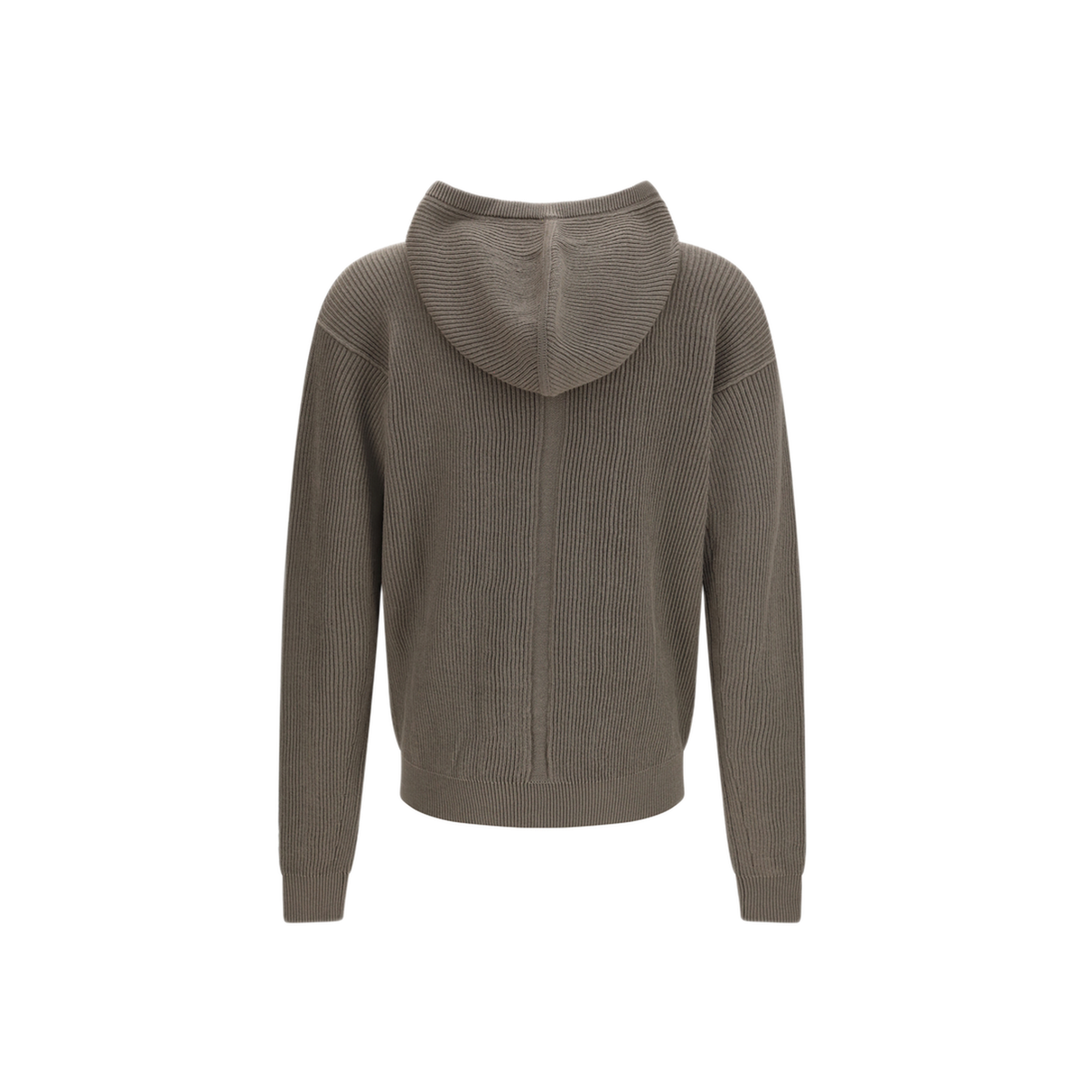 Ribbed Virgin Wool Knit Hoodie - Image 2