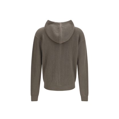 Ribbed Virgin Wool Knit Hoodie - Image 2