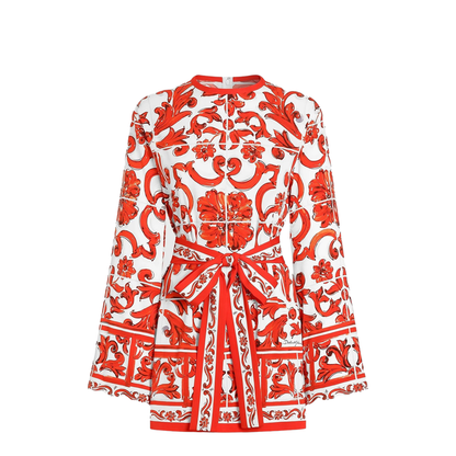 Majolica-Print Silk Charmeuse Shirt - Image 1
