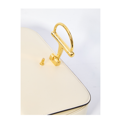 Siena Small Leather Shoulder Bag Ivory - Image 4