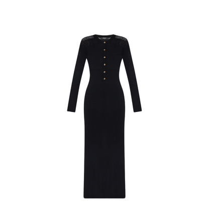 Fitted Long Dress Black - Image 1