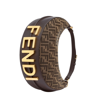 Fendigraphy Leather Shoulder Bags - Brown - Image 7