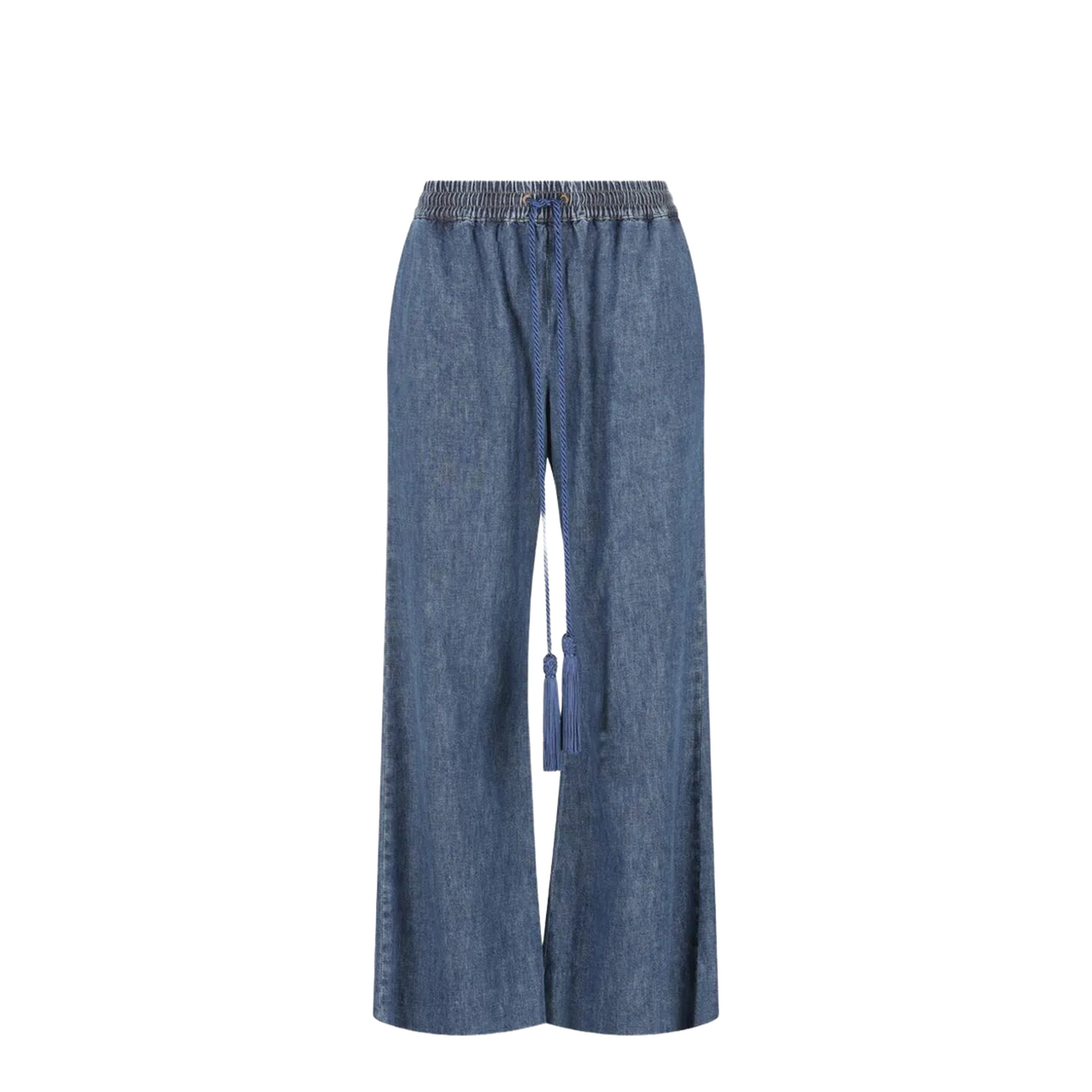 Tassel-Detail Wide-Leg Jeans - Image 1