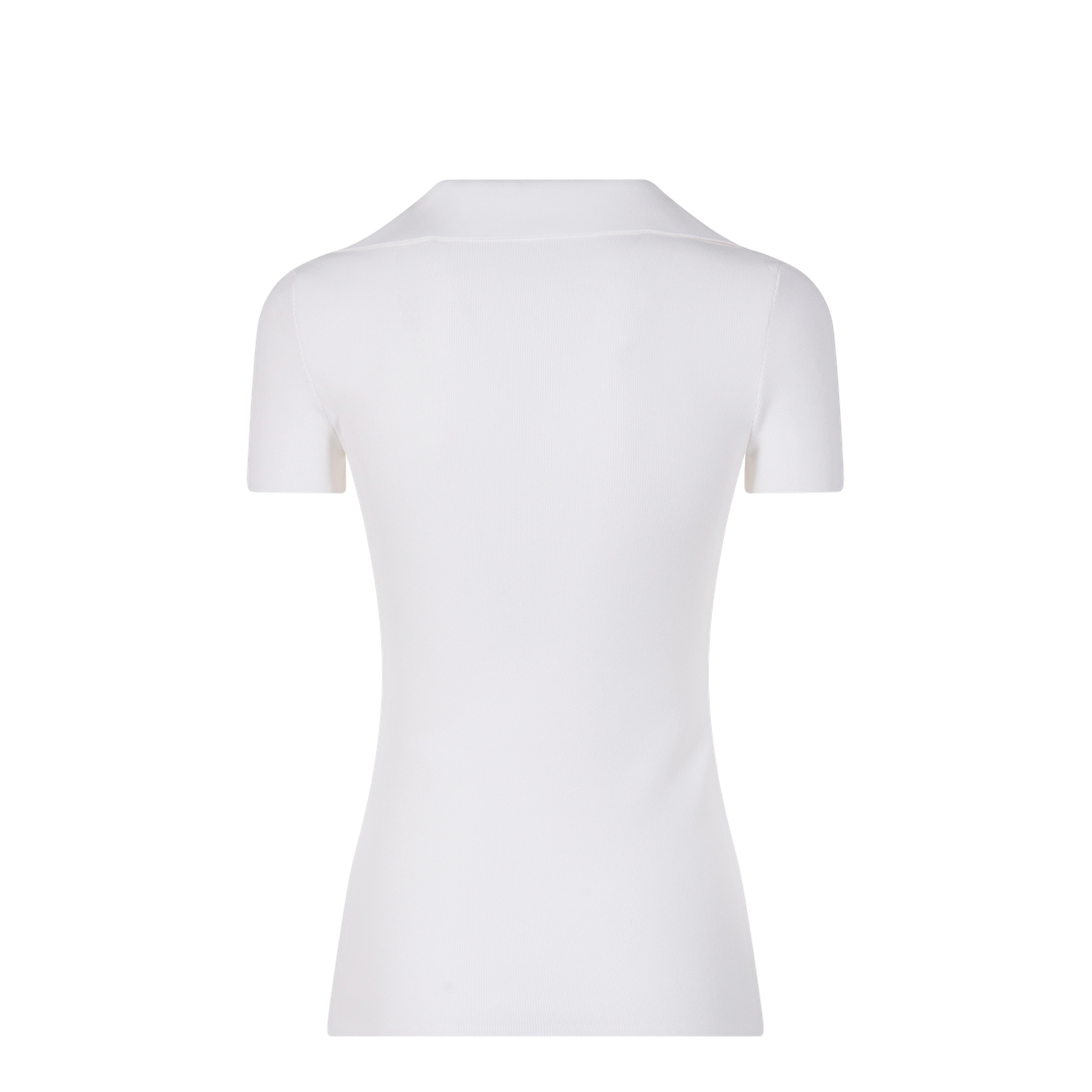 Ribbed V-Neck Short-Sleeved Polo Shirt - Image 2