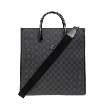 Interlocking G In Black GG Canvas With Medium Tote Bag - Image 3