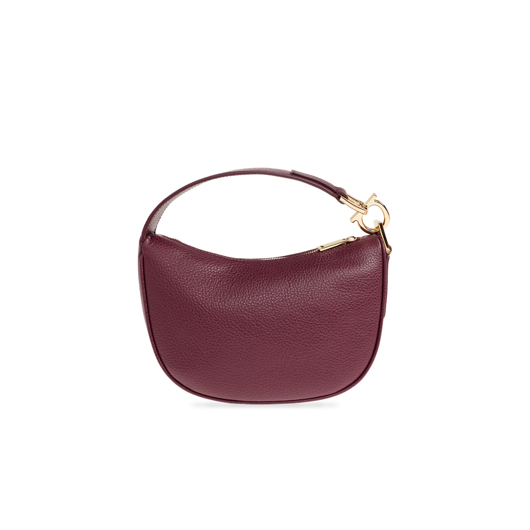 North-South Mini Hammered Calfskin Top Handle Bag - Plum - Image 3
