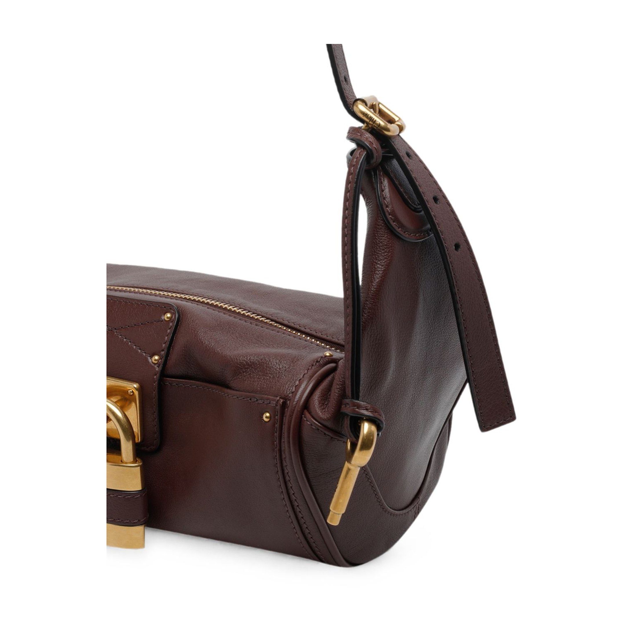 Paddington Small Buffalo Leather Shoulder Bag - Crafty Brown - Image 2