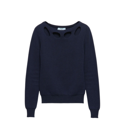 Cotton Boat Neck Sweater - Image 1