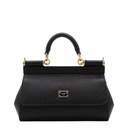 Sicily Small Calf Leather Top-Handle Bag - Nero - Image 1
