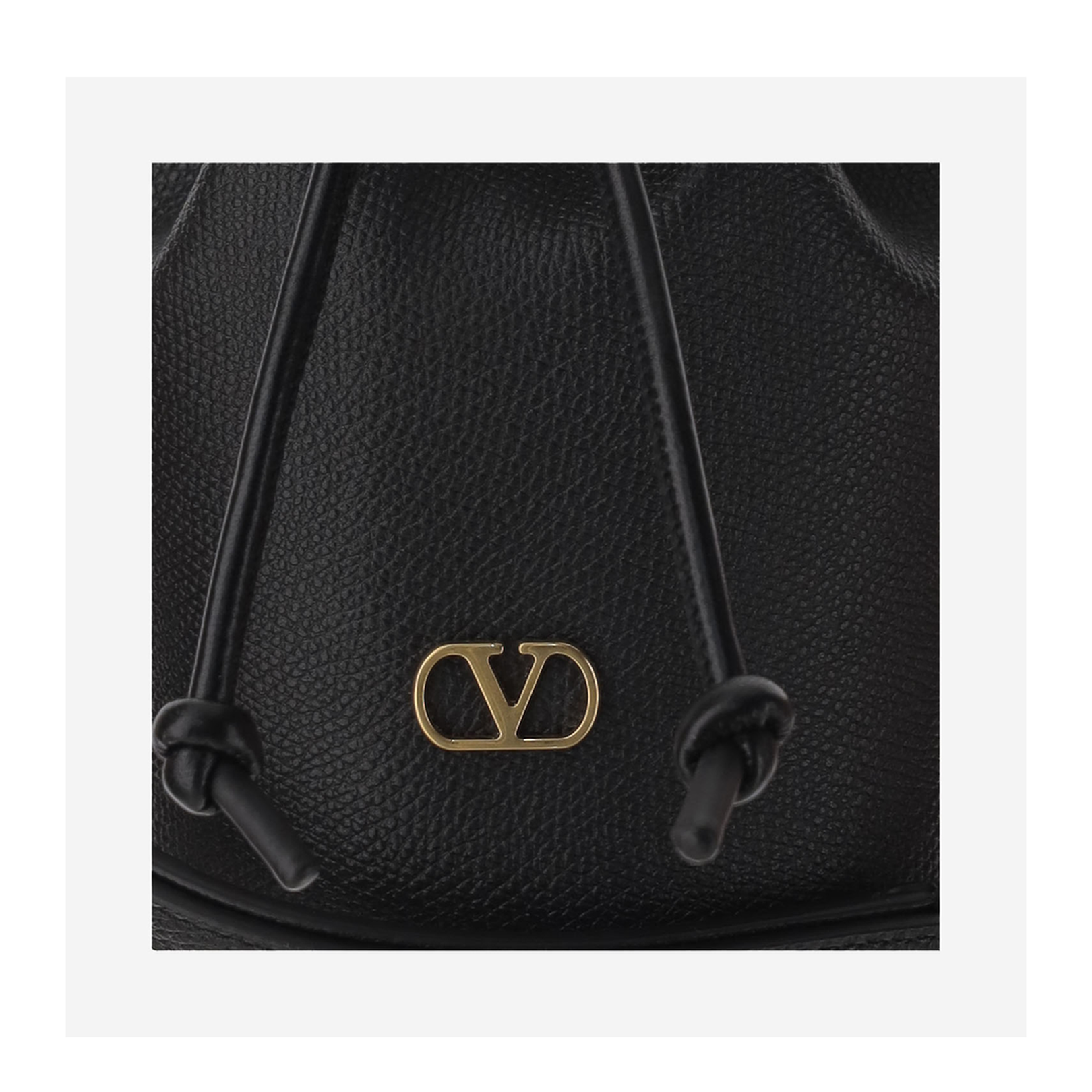 Black Leather Bucket Bag - Image 4