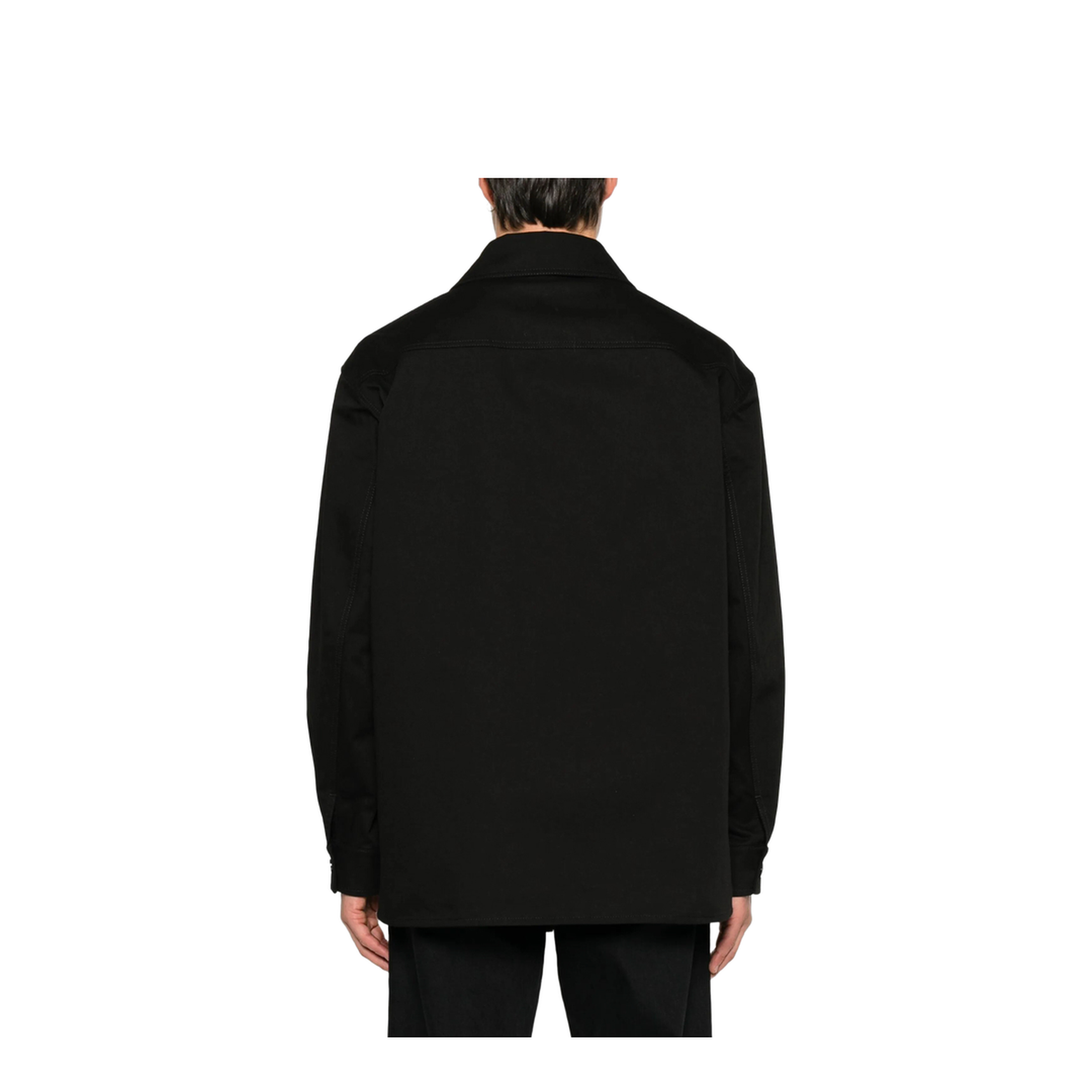 Cotton Gabardine Shirt Jacket with Vlogo - Image 4