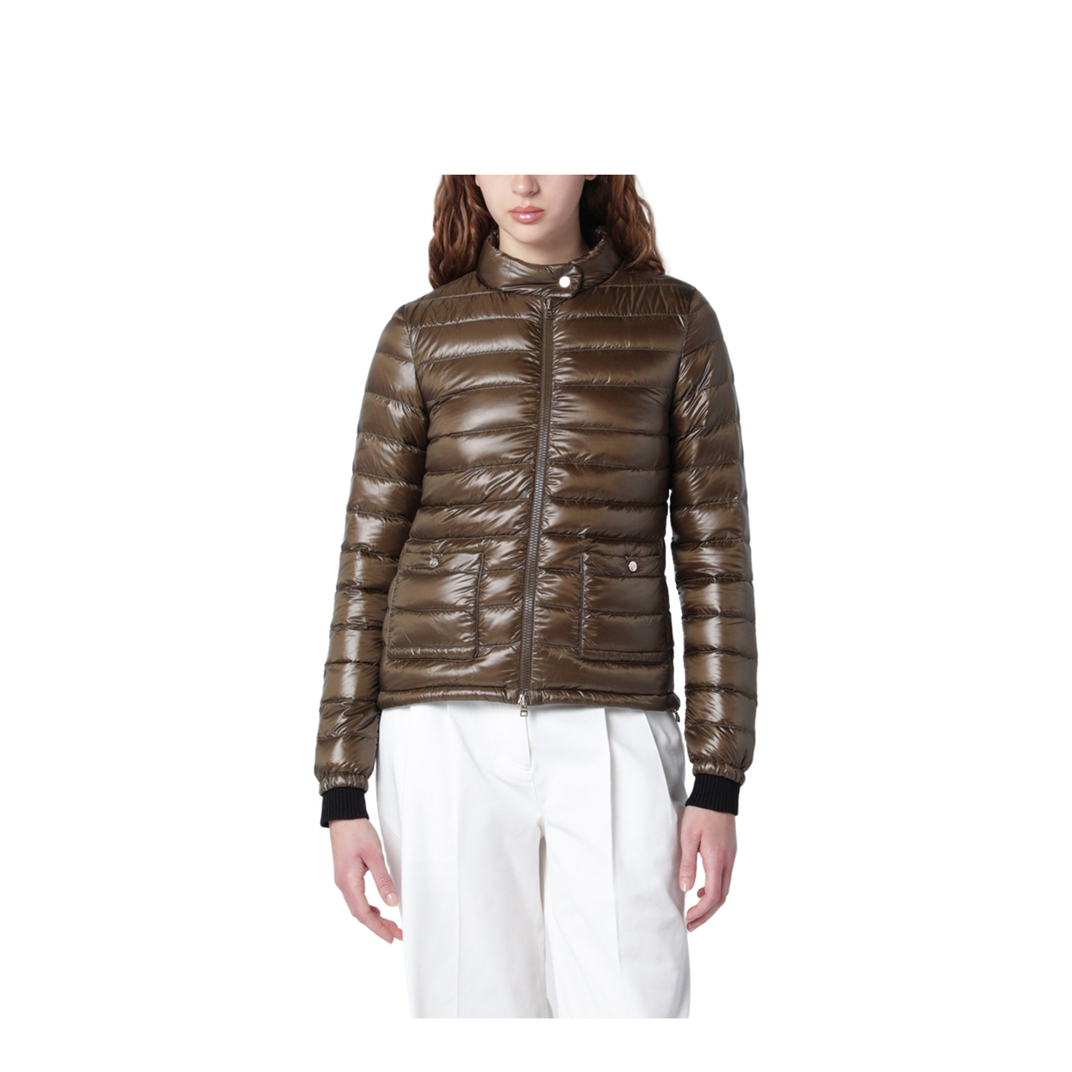 Military Green Ultralight Nylon Bomber Jacket - Image 1