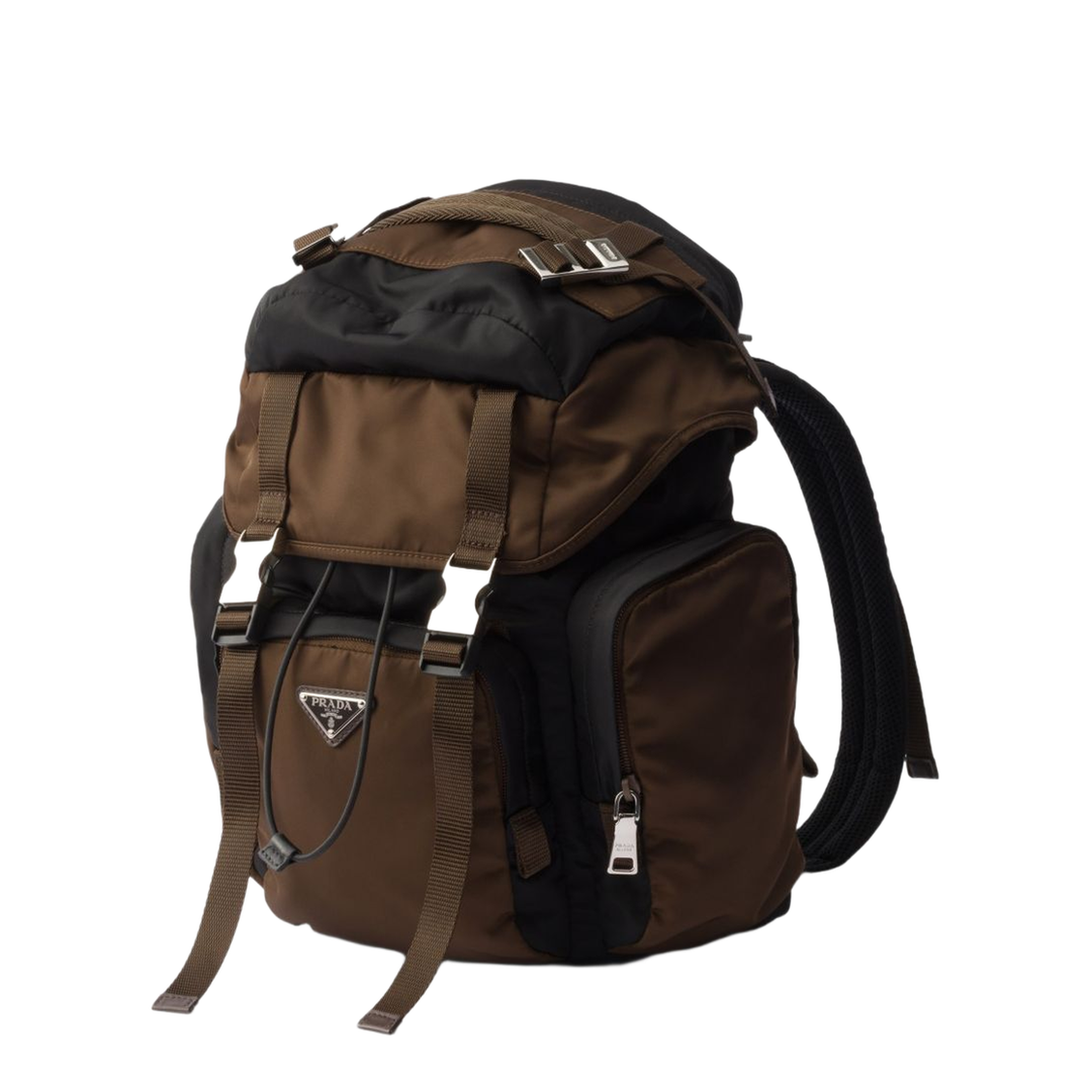 Re-Nylon Calfskin Trim Backpack - Black/Burnt - Image 5