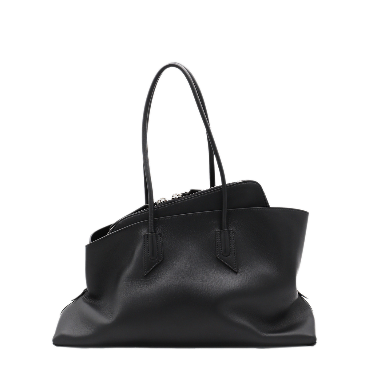 La Passeggiata Medium Calf Leather Top Handle Bag - Black - Image 4