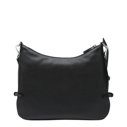 Fold Large Leather Shoulder Bags - Black - Image 2