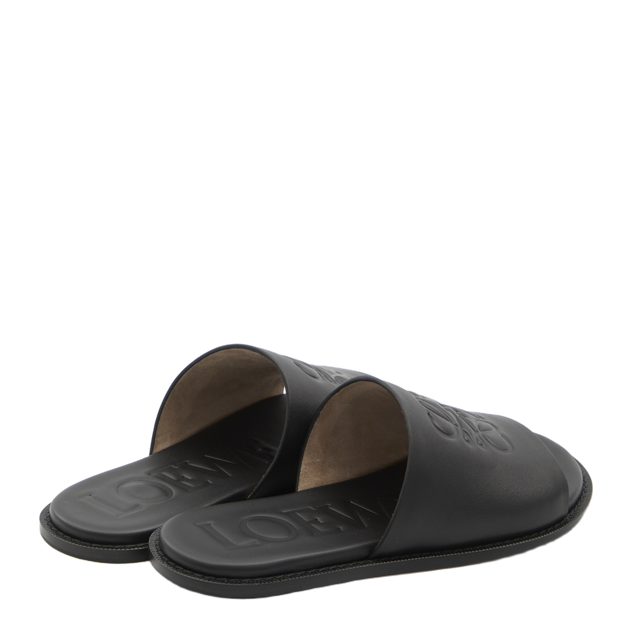 Flex Anagram Slide in Soft Calfskin Black - Image 3
