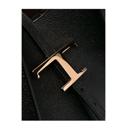 T Timeless Small Calf Leather Shopping Bag - Black - Image 4