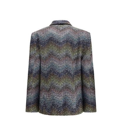 Single-breasted Lamé Viscose Blazer - Image 2