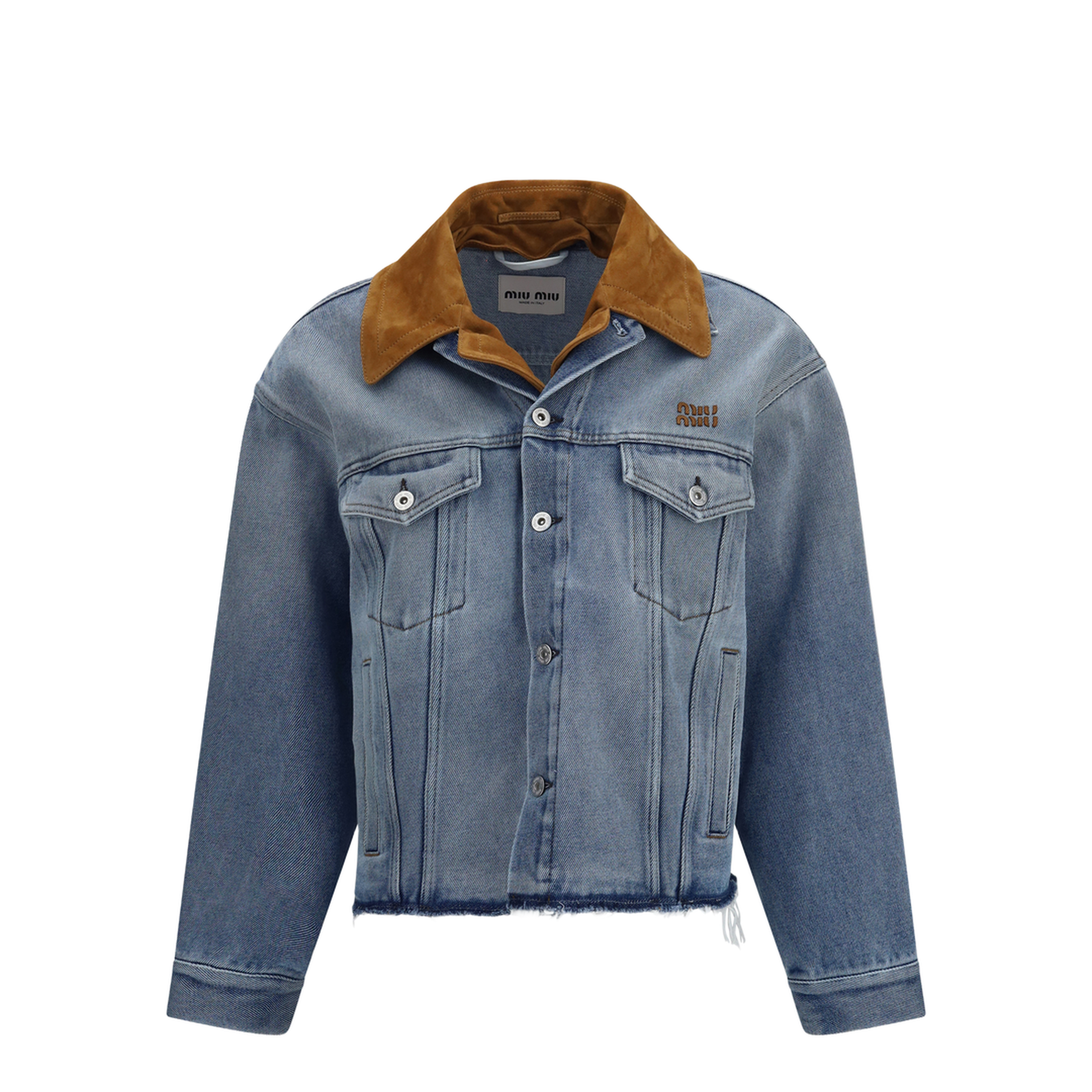 Washed Denim and Suede Jacket - Image 1
