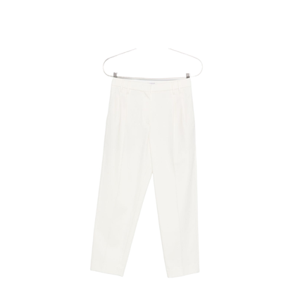 Stretch Cotton Cover Slouchy Trousers with Monili - Image 1