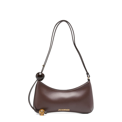 The Bisou Medium Leather Shoulder Bag - Walnut Brown - Image 1