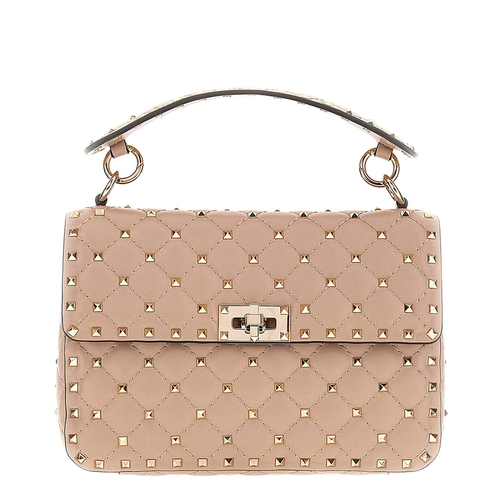 Antique Pink Nappa Leather Medium Rockstud Spike Handbag - Image 1