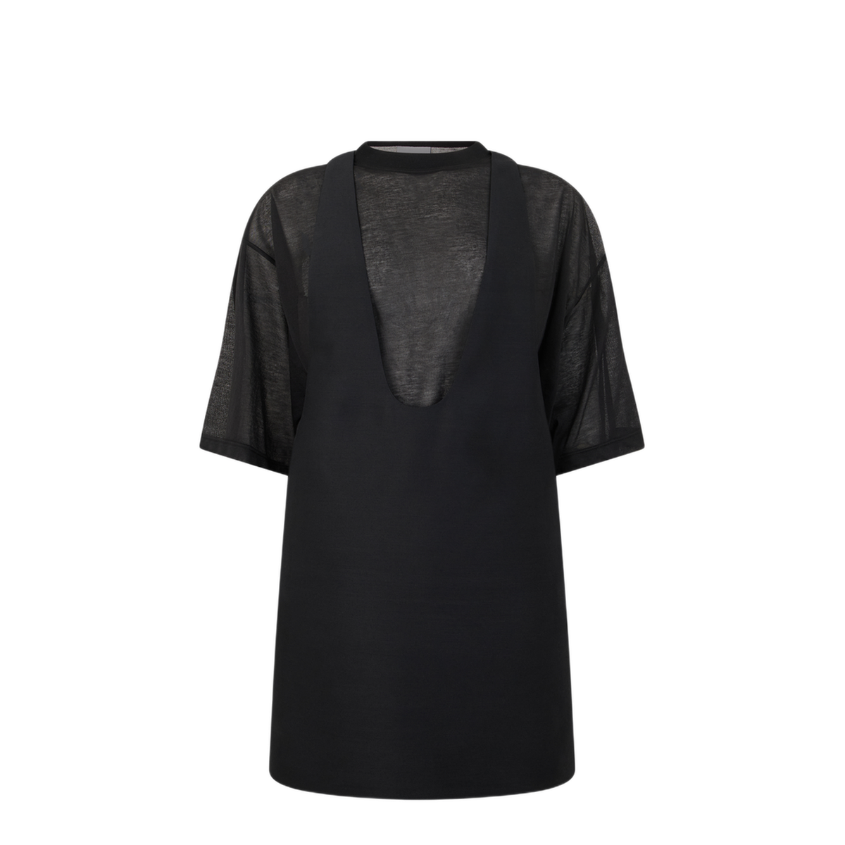 Black Wool And Silk Mini Dress - Image 2
