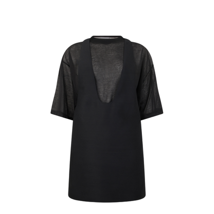 Black Wool And Silk Mini Dress - Image 2