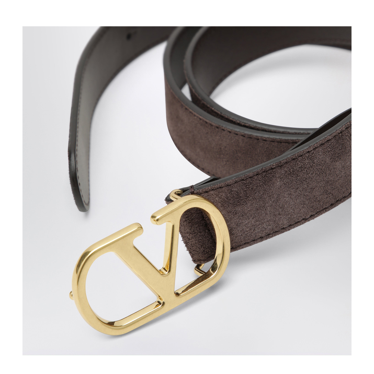 Vlogo Signature Belt In Ebony Suede - Image 2