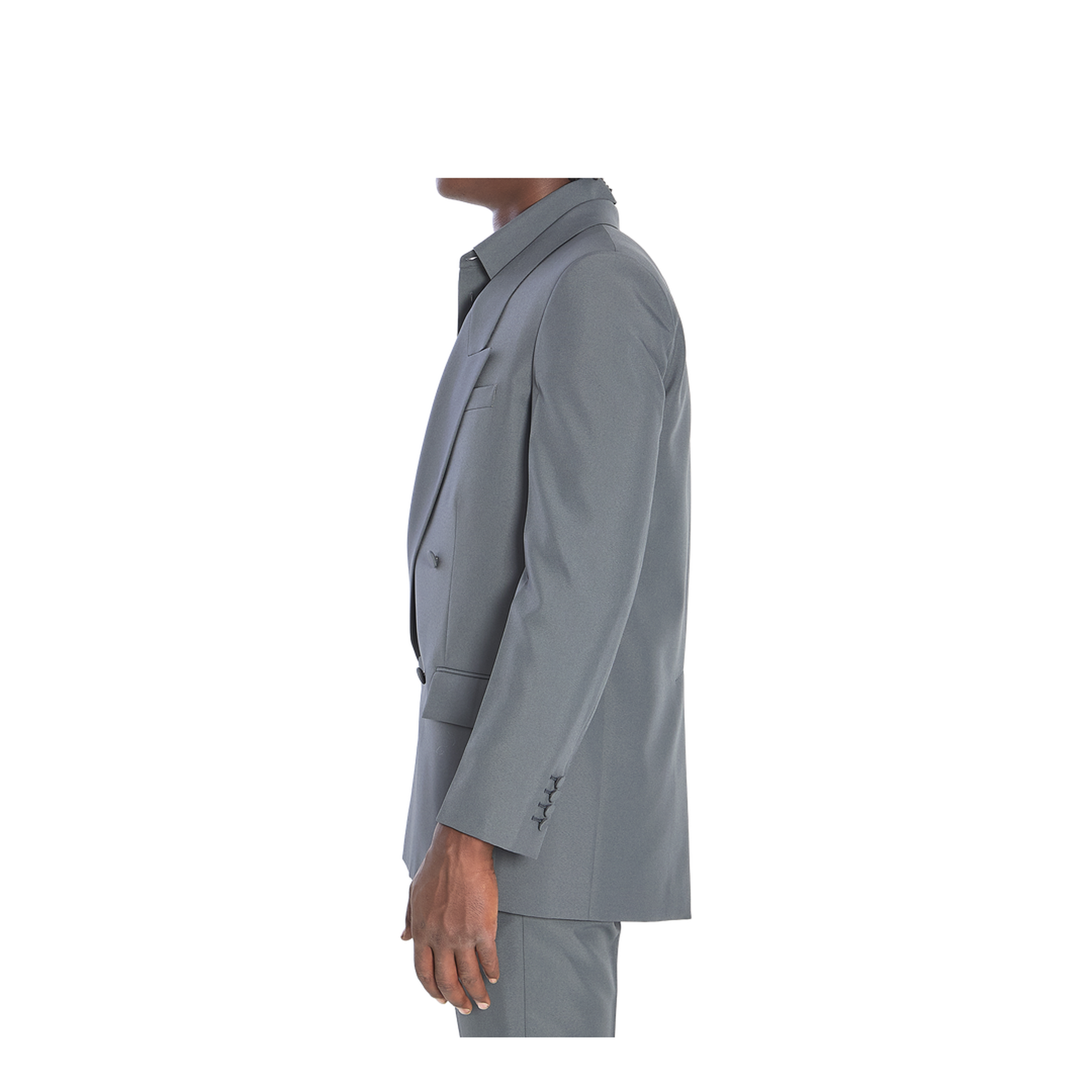 Double-breasted jacket in technical fabric - Image 3