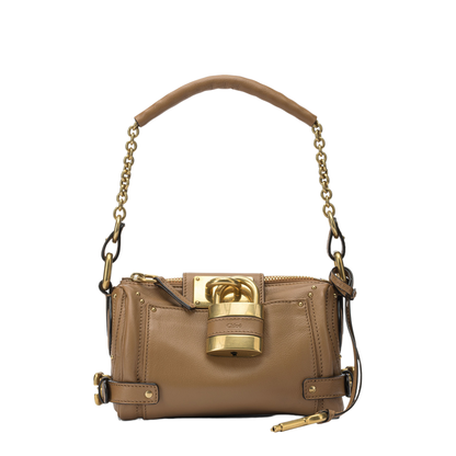 Paddington Small Grained Buffalo Leather Chain Bag - Mustang Brown - Image 1