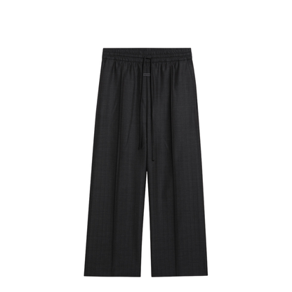 Dark Grey Wide-Leg Wool Trousers - Image 1