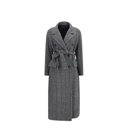 Long Alpaca Blend Coat With Belt - Image 1
