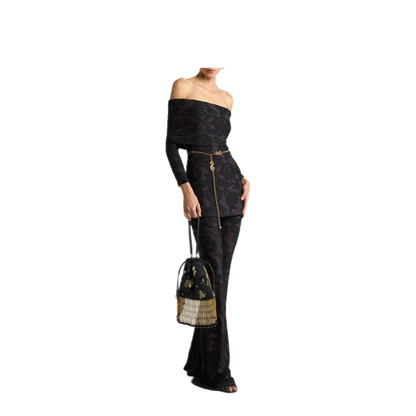 Flared Trousers In Chenille Jacquard With Paisley Foliage Motif - Image 2