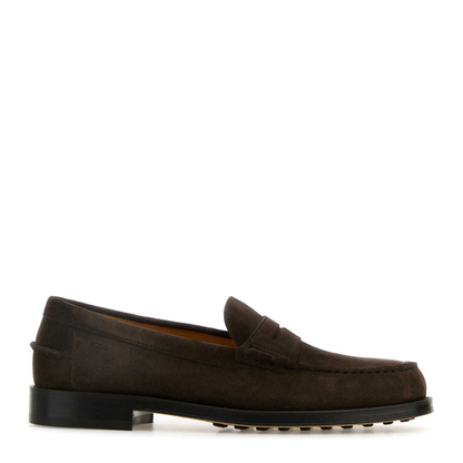 Dark Brown Suede Loafers - Image 1