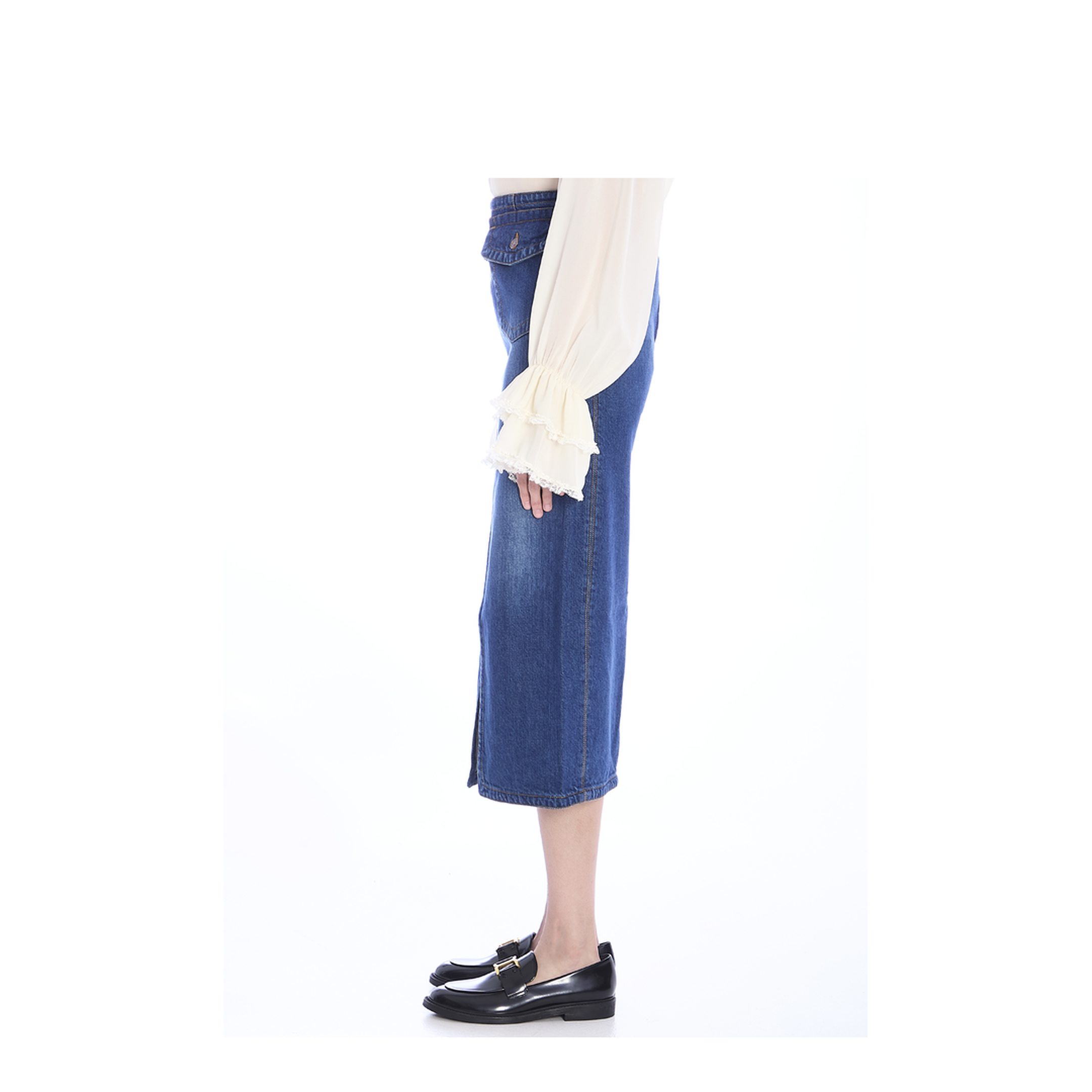 Denim Midi Skirt - Image 3