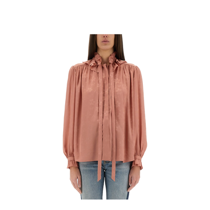 Fluid Silk Jacquard Blouse - Image 1