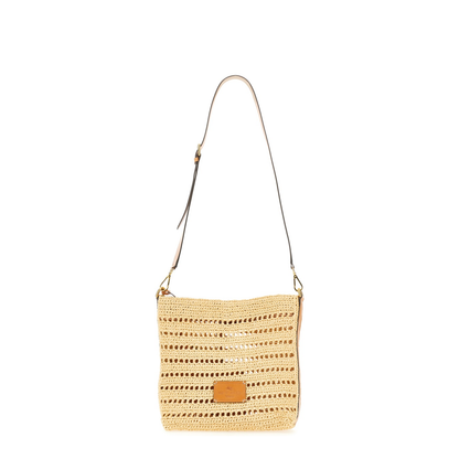 Perforated Raffia Shoulder Bag - Image 1