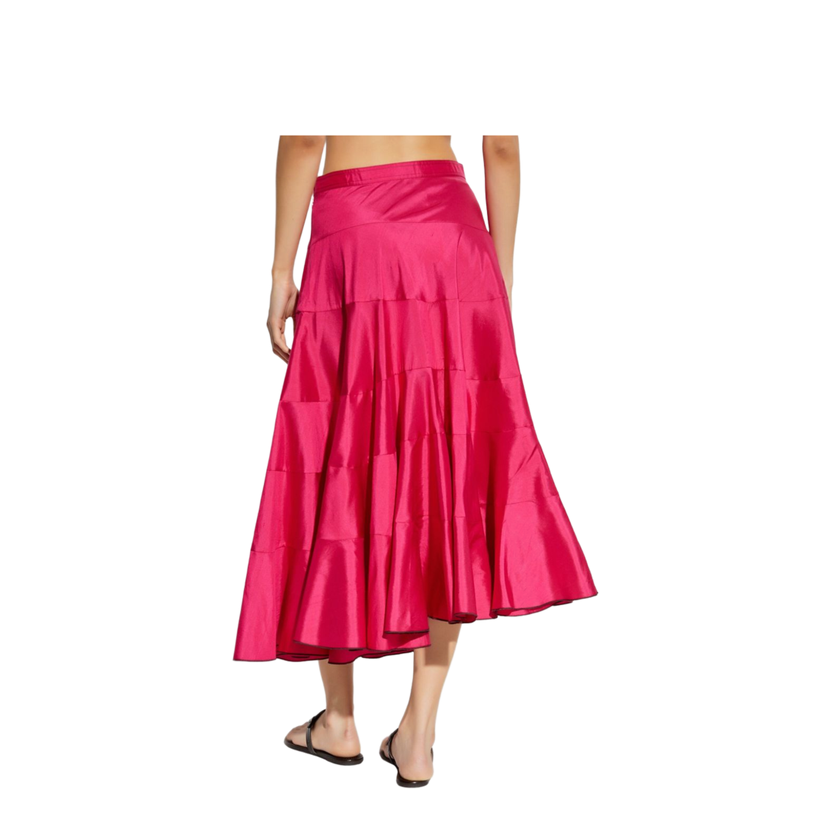 Silk Flared Midi Skirt - Image 3